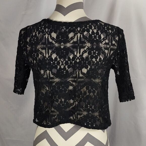 Abercrombie & Fitch Black Lace Cropped Top - Picture 4 of 6